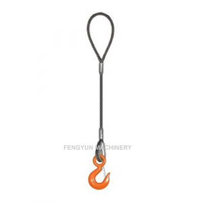 Soft Eye To Hook Steel Wire Rope Sling Single Leg